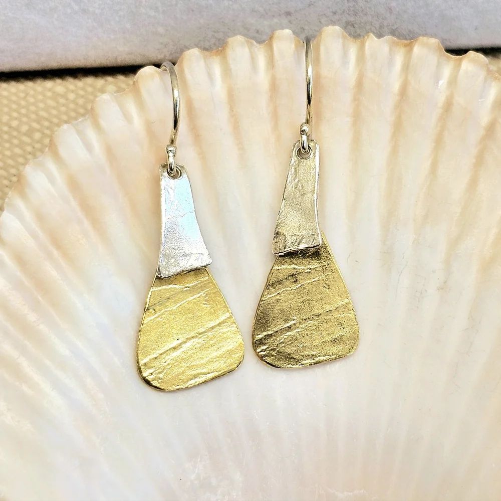 Silpada 925 and Brass Two-Tone Earrings BNWOT (Brand New Without Tags) - Picture 9 of 13